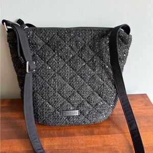 VERA BRADLEY Cotton Bucket Crossbody Bag-Black